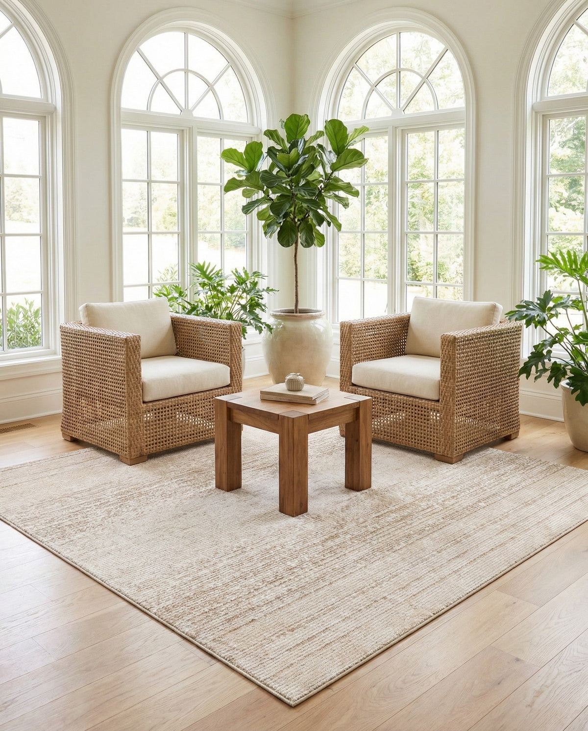Jewel Oasis Collection Area Rug - Sapphire (Ivory) Square Ivory  lifestyle 137