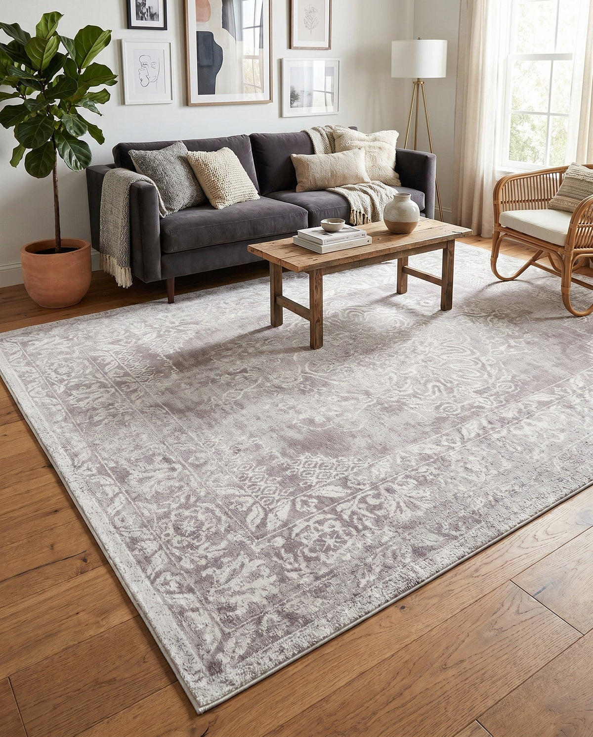 Cambridge Classics Collection Area Rug -  Magdalene (Gray) Rectangle Gray  lifestyle 9