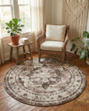 Riviera Elegance Collection Area Rug -  Menton (Light Brown) Round Light Brown  lifestyle 189