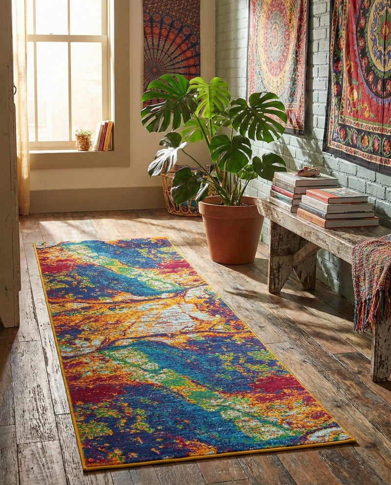Caribbean Cove Collection Area Rug -  Bequia Runner Multi  lifestyle 75