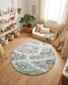 Wonder Tykes Collection Area Rug -  Enigma Round Gray  lifestyle 76