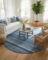 Jewel Oasis Collection Area Rug - Sapphire (Blue) Round Blue  lifestyle 53