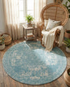 Dover Terrace Collection Area Rug -  Lagoon (Aqua) Round Aqua  lifestyle 41