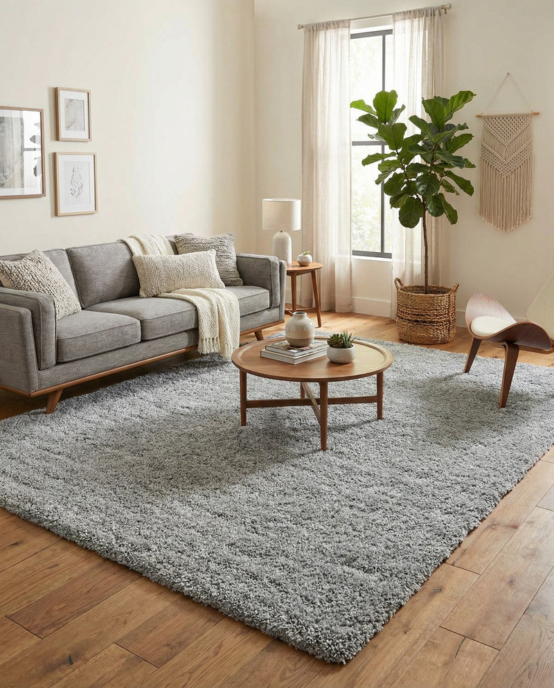 Cozy Comfort Shag Collection Area Rug - Haven (Cloud Gray) Rectangle Cloud Gray  lifestyle 23