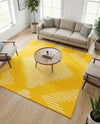 Seychelles Stripes Collection Area Rug - Mahe (Yellow) Square Yellow  lifestyle 28