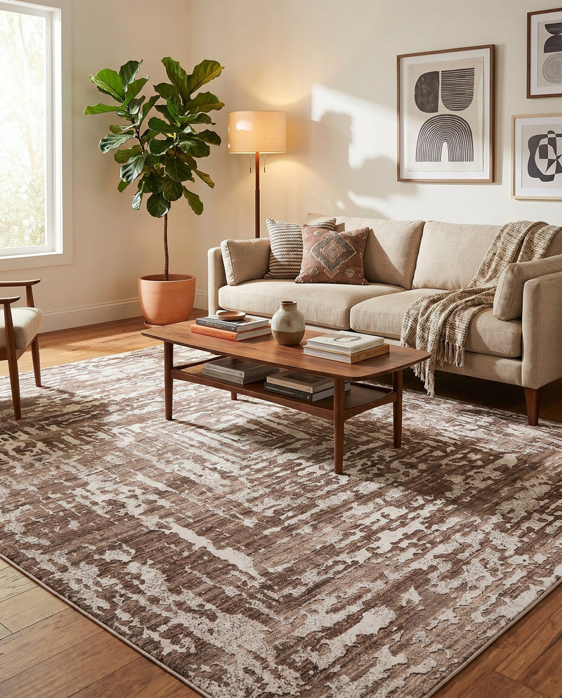 Sanctuary Retreat Collection Area Rug -  Asylum Rectangle Chocolate Brown  lifestyle 39