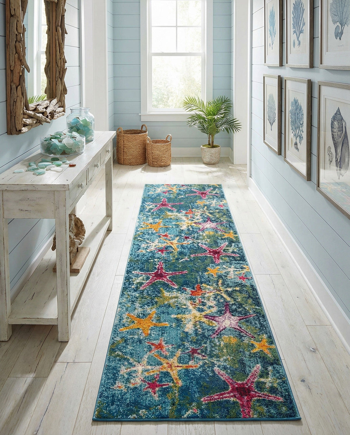 Sorrento Shores Collection Area Rug - Positano Runner Navy Blue  lifestyle 82