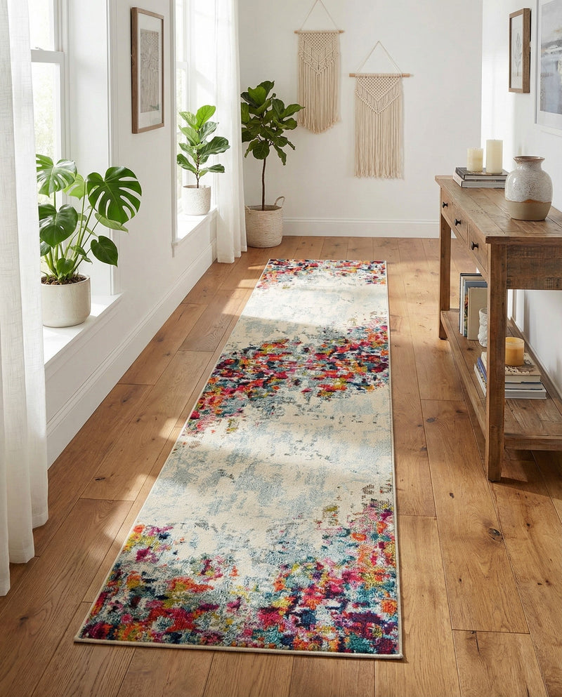 Chromatic Oasis Collection Area Rug -  Blush Runner Multi  lifestyle 74