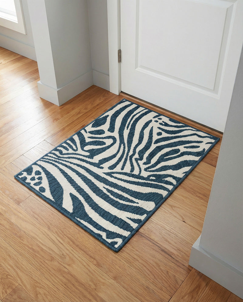 Savannah Escape Collection Area Rug -  Masai Rectangle Navy Blue and Ivory  lifestyle 29