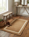 Savannah Borders Wool Collection Area Rug - Chatham Rectangle Latte Brown  lifestyle 58
