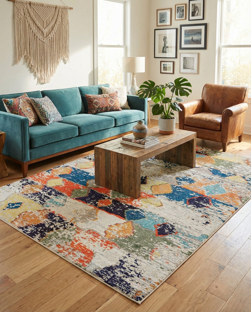 Colorburst Oasis Collection Area Rug -  Marina Rectangle Ivory  lifestyle 21
