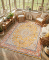 Seville Stripes Collection Area Rug - Cadiz (Yellow) Rectangle Yellow  lifestyle 16
