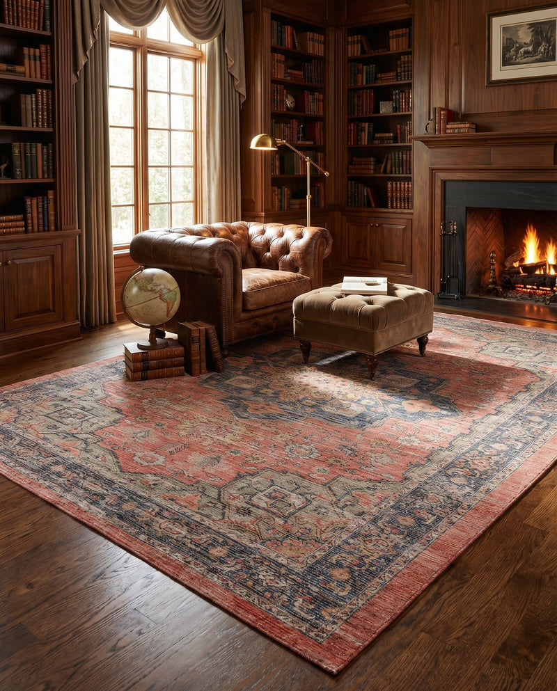 Savannah Threads Collection Area Rug -  Negev Rectangle Antique Red  lifestyle 13