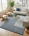 Copenhagen Edge Collection Area Rug -  Vesterbro Rectangle Blue  lifestyle 39
