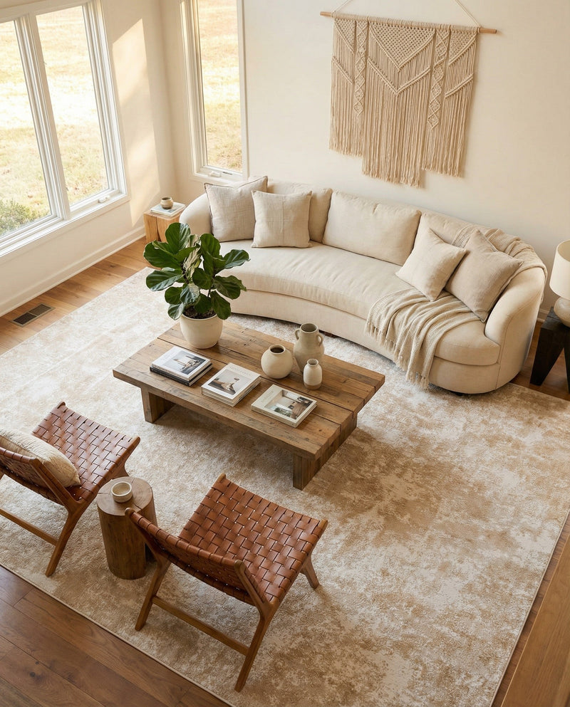 Luminara Sands Collection Area Rug - Elysium (Sand) Rectangle Sand  lifestyle 16