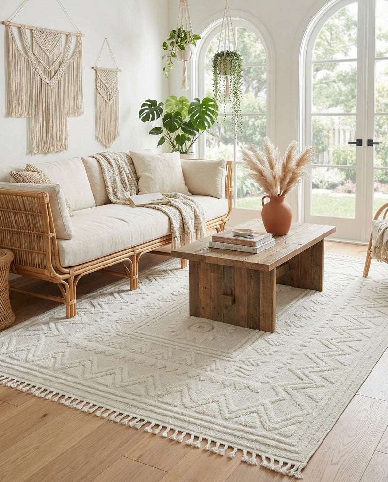 Sahara Chic Collection Area Rug -  Tangier Rectangle Ivory  lifestyle 41