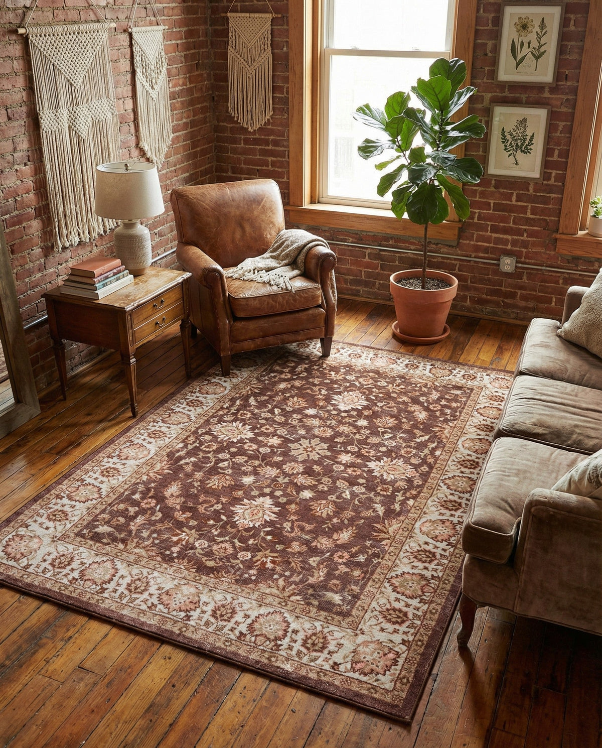 Casablanca Tapestry Collection Area Rug -  Marrakech (Coffee Brown) Rectangle Coffee Brown  lifestyle 10
