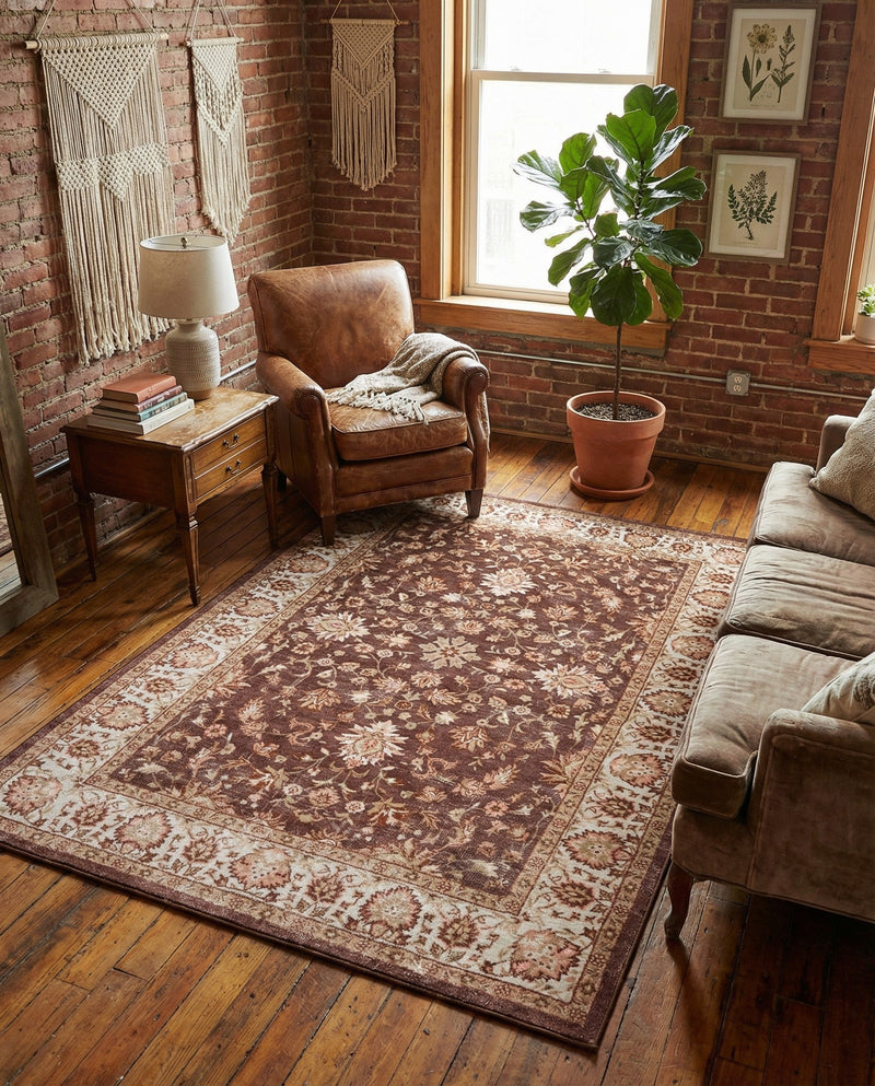 Casablanca Tapestry Collection Area Rug -  Marrakech (Coffee Brown) Rectangle Coffee Brown  lifestyle 10