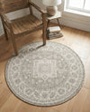 Tribal Terrace Treasures Collection Area Rug -  Incan Isle (Light Gray) Round Light Gray  lifestyle 52