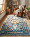 Parisian Elegance Collection Area Rug - Versailles (Teal) Rectangle Teal  lifestyle 13