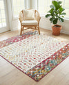 Mediterranean Lattice Collection Area Rug -  Casablanca (Ivory Multi) Square Ivory Multi  lifestyle 41