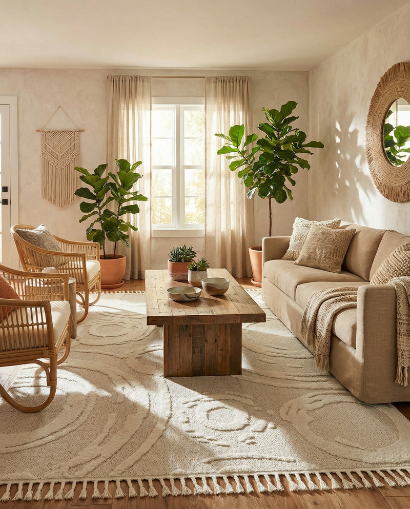 Sahara Chic Collection Area Rug -  Nubia Rectangle Ivory  lifestyle 20