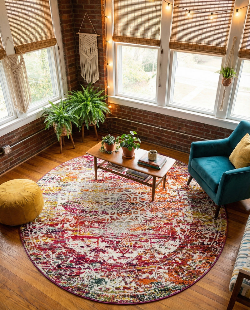 Georgetown Rugs Collection Area Rug - Dupont (Multi) Round Multi  lifestyle 69