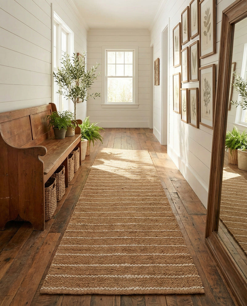 Sequoia Handwoven Jute Collection Area Rug - Briarwood Runner Natural  lifestyle 39