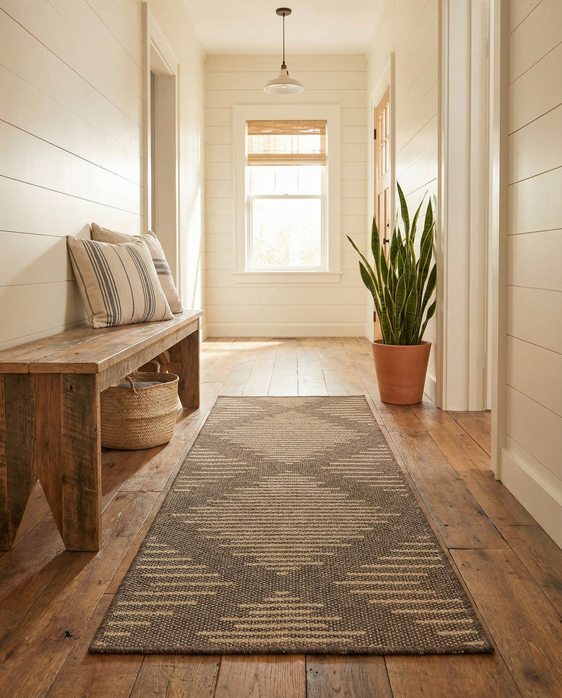 Sahara Sands Collection Area Rug -  Merimde Runner Brown  lifestyle 77