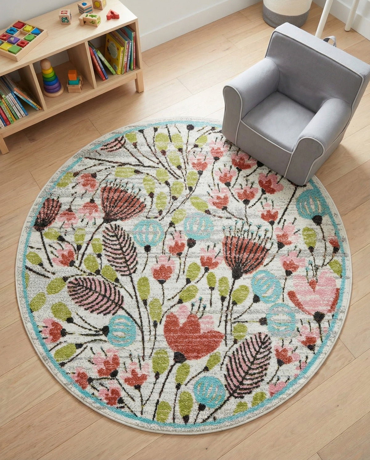 Wonder Tykes Collection Area Rug -  Fantasy Round Ivory  lifestyle 102