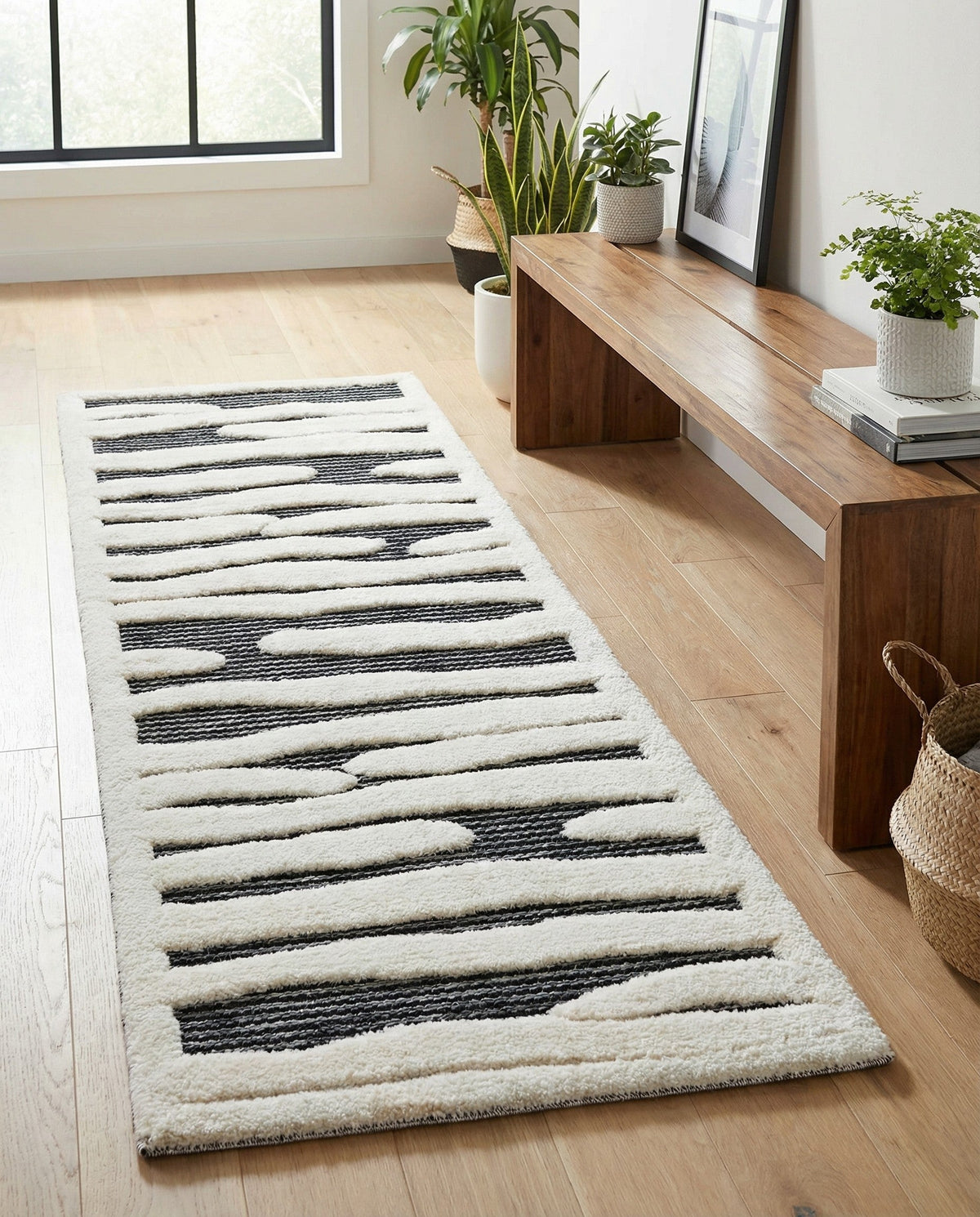 Monochrome Collection Area Rug - Slate Runner Gray  lifestyle 116