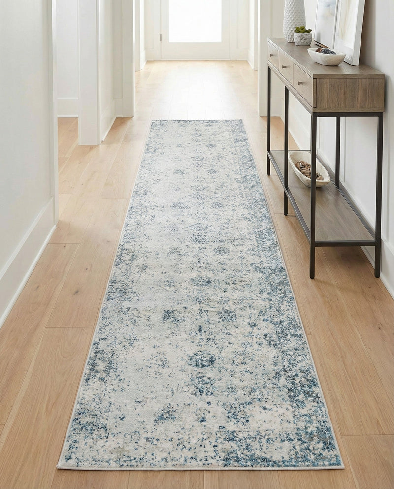 Riviera Elegance Collection Area Rug - Antibes (Light Blue) Runner Light Blue  lifestyle 90