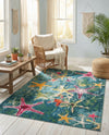 Sorrento Shores Collection Area Rug - Positano Rectangle Navy Blue  lifestyle 33