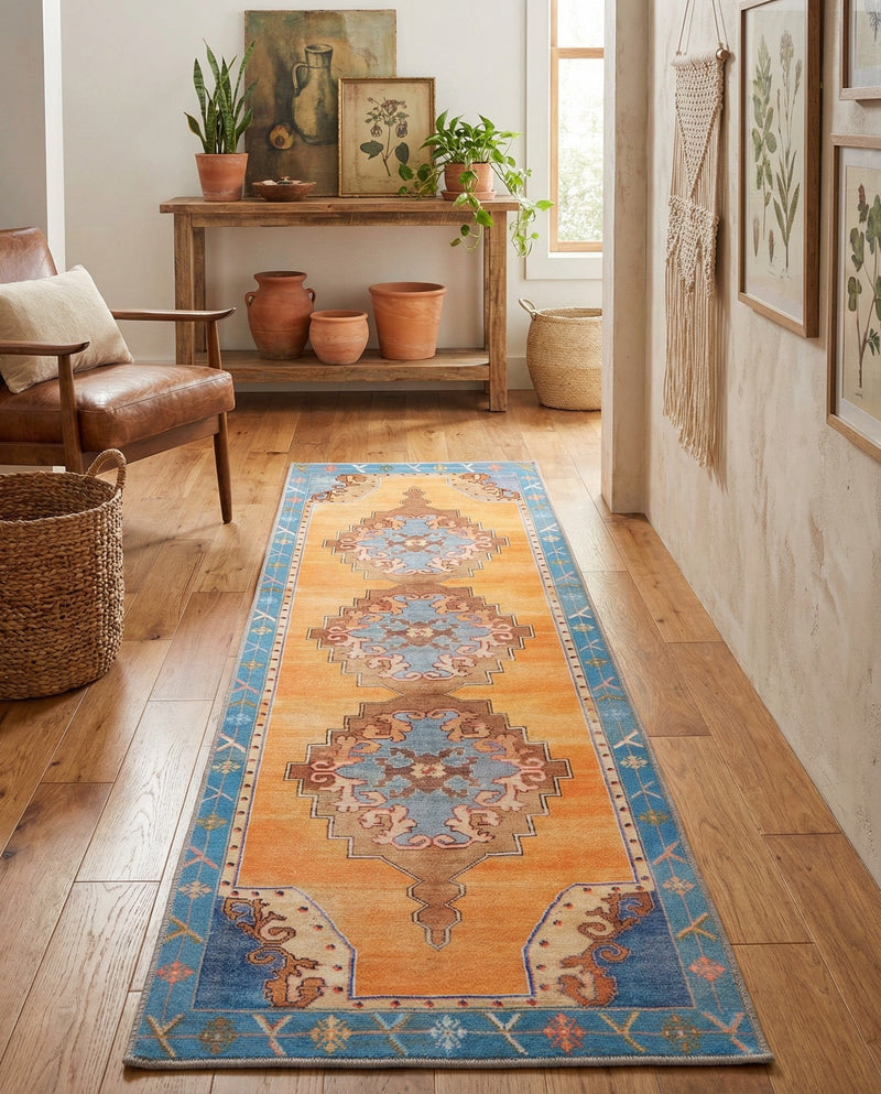 Heritage Elegance Collection Area Rug -  Winterthur (Orange) Runner Orange  lifestyle 32