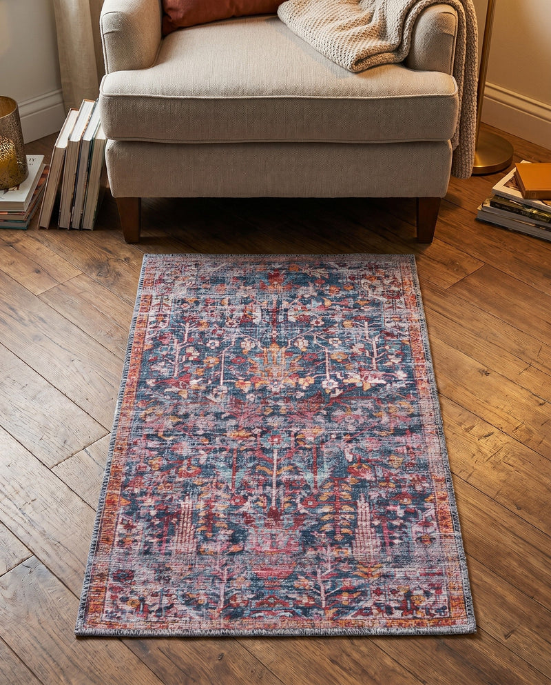 Zahara Oasis Collection Area Rug -  Nador Rectangle Navy Blue  lifestyle 18