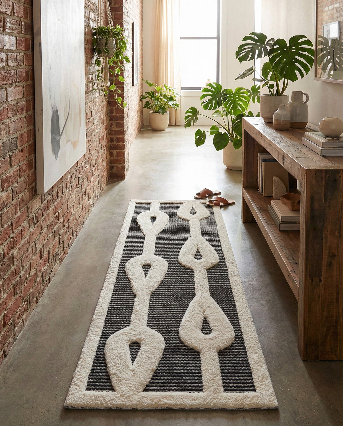 Monochrome Collection Area Rug -  Marble Runner Gray  lifestyle 98