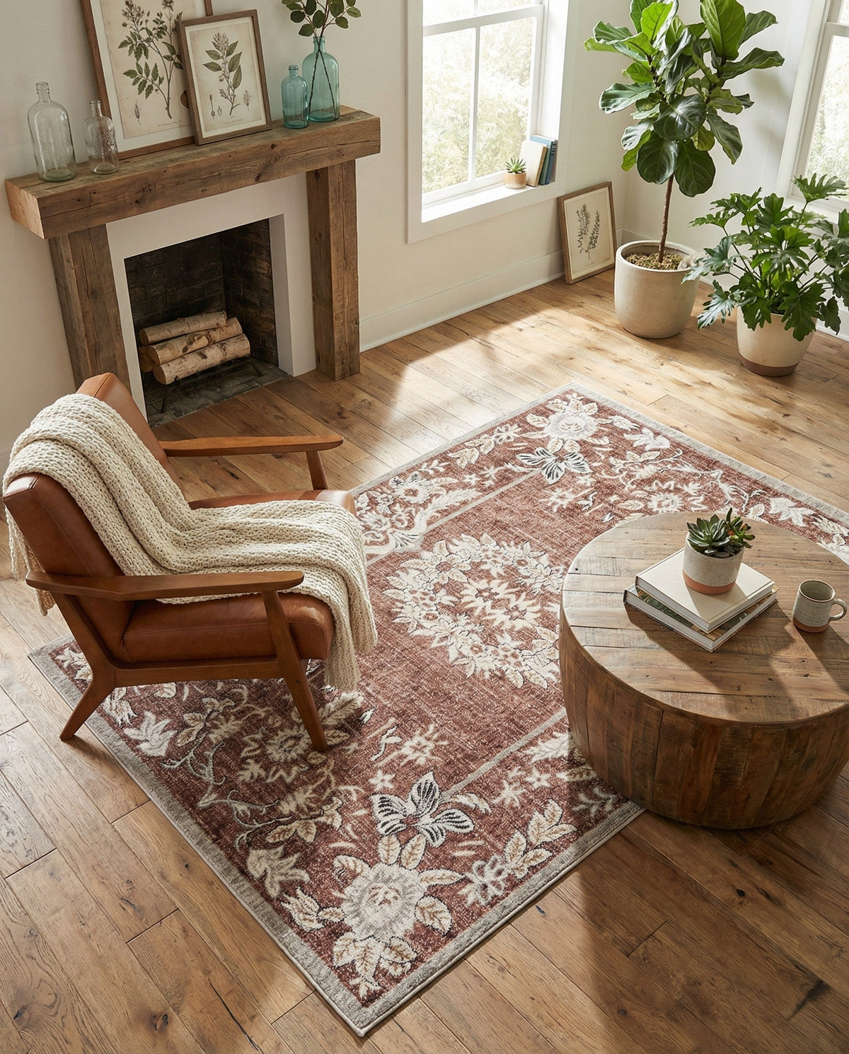 Heritage Harbor Collection Area Rug -  Seabreeze Rectangle Dusty Rose  lifestyle 28