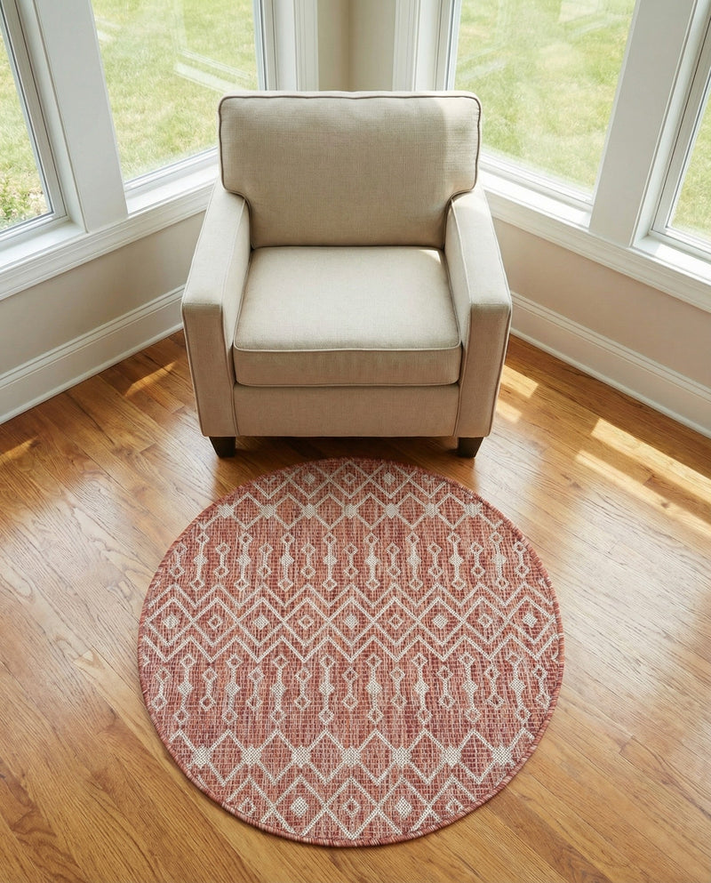 Savannah Pergola Collection Area Rug -  Pergola (Rust Red) Round Rust Red  lifestyle 61