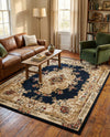 Versailles Elegance Collection Area Rug -  Vincennes Rectangle Black  lifestyle 39