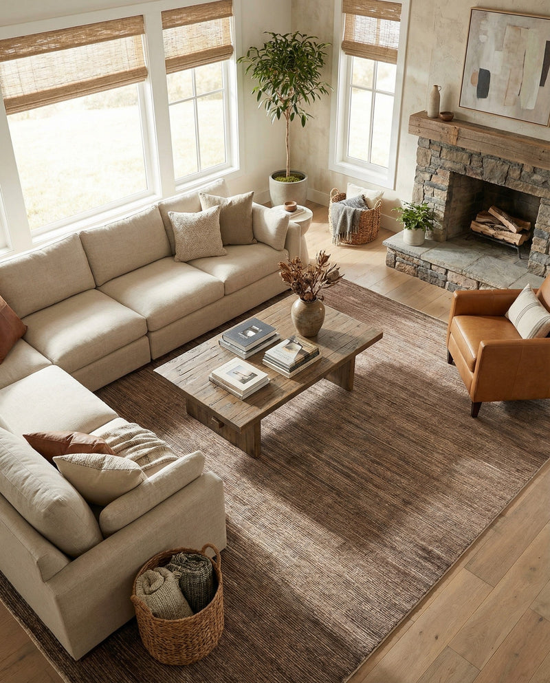 Bloomsbury Elegance Collection Area Rug -  Kensington (Brown) Rectangle Brown  lifestyle 14