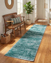Sahara Essence Collection Area Rug - Oasis (Teal) Runner Teal  lifestyle 62