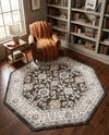 Savannah Elegance Collection Area Rug - Augusta (Fume Gray) Octagon Fume Gray  lifestyle 77