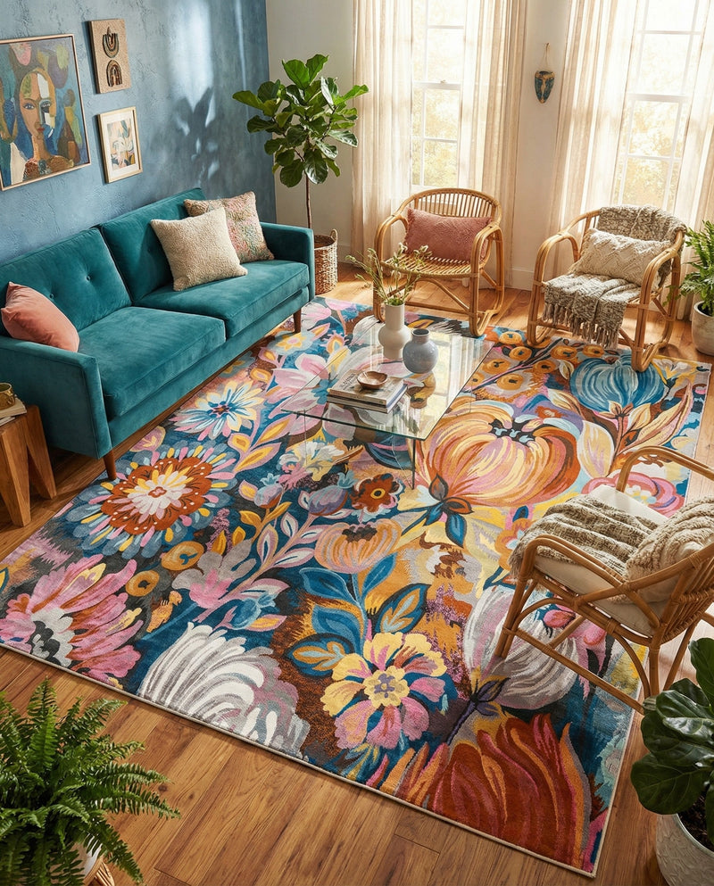 Meadow Breeze Collection Area Rug -  Daffodil Rectangle Multi  lifestyle 18