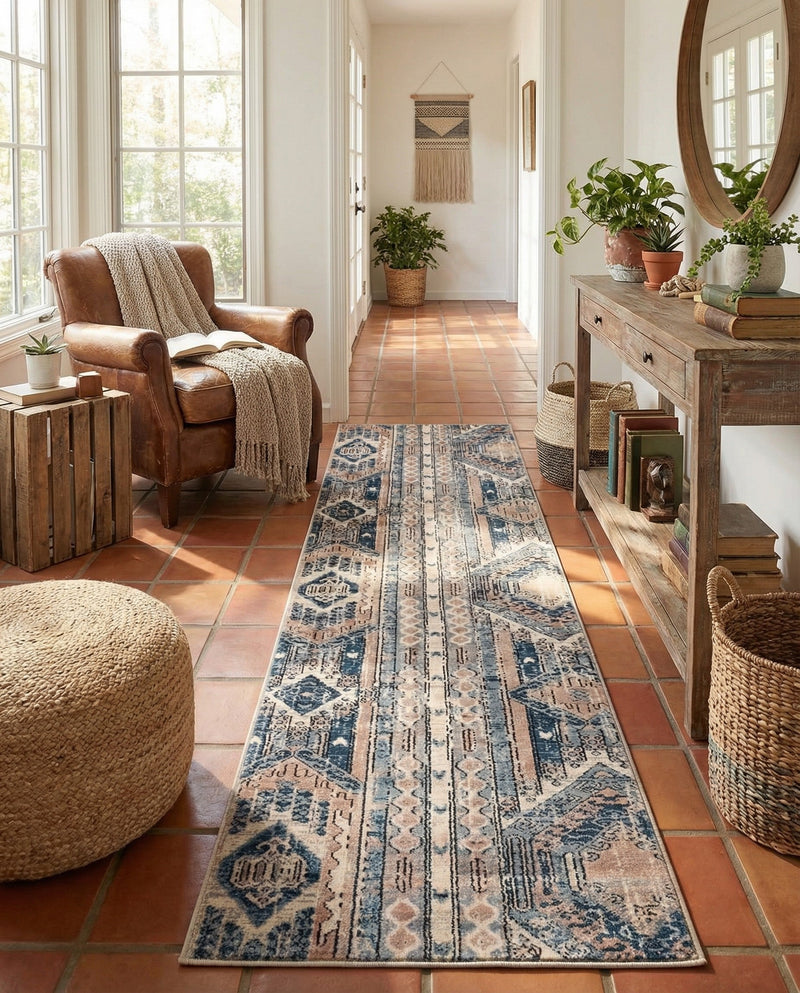 Cascade Range Collection Area Rug - Hood (Navy Blue) Runner Navy Blue  lifestyle 40