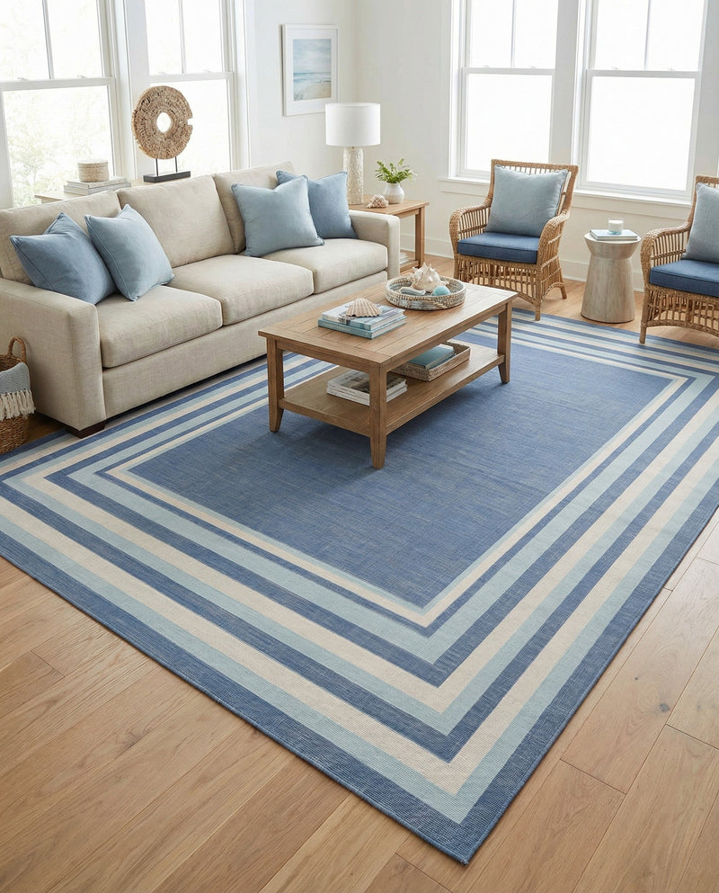 Lagoon Oasis Collection Area Rug -  Harbor Rectangle Blue  lifestyle 9