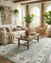 Adriana Terrace Collection Area Rug -  Positano (Aqua) Rectangle Aqua  lifestyle 8