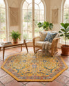 Seville Stripes Collection Area Rug -  Malaga (Yellow) Octagon Yellow  lifestyle 29