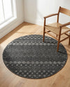 Garden Lattice Charm Collection Area Rug -  Pergola (Charcoal) Round Charcoal  lifestyle 59