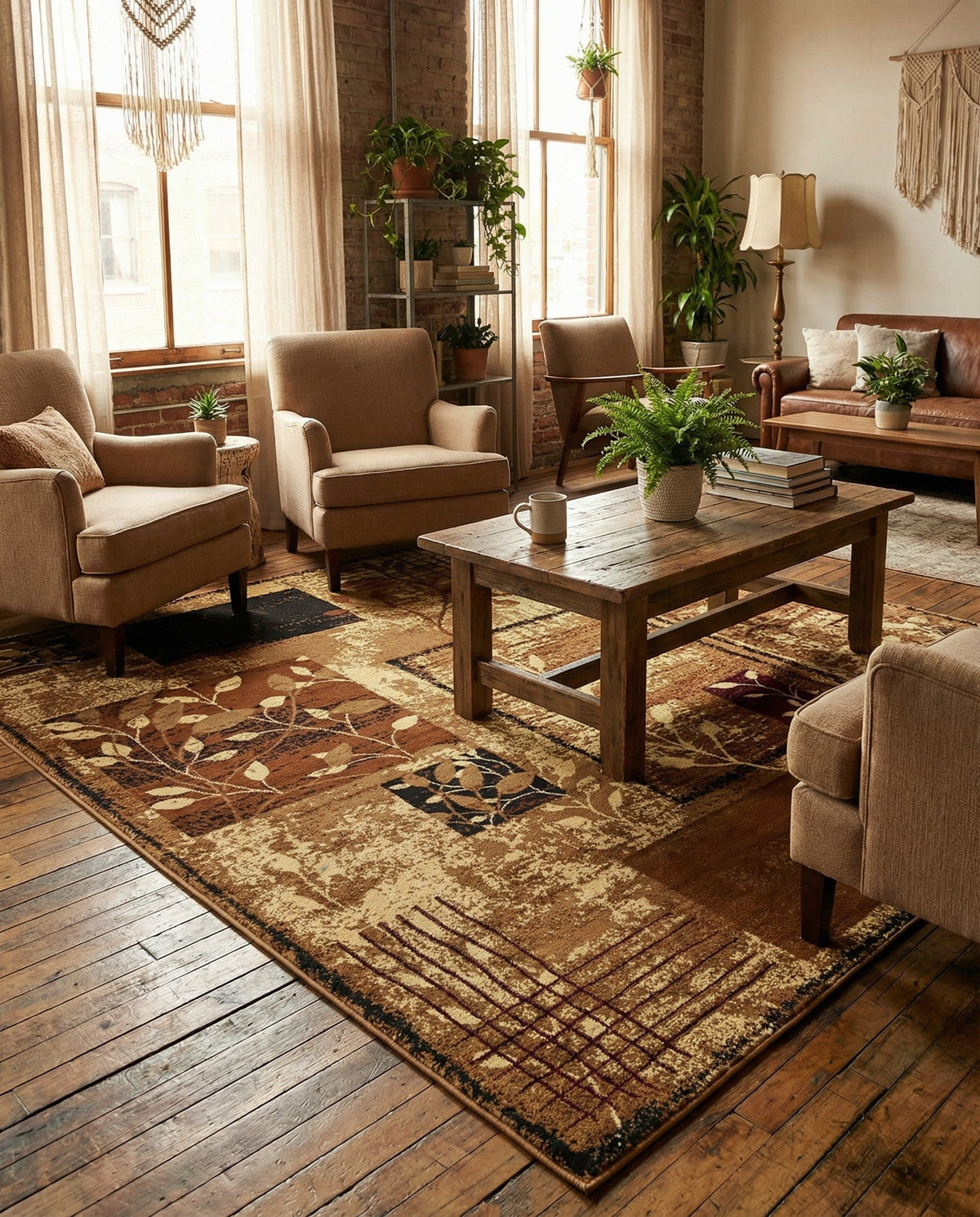 Bistro Lounge Collection Area Rug -  Affogato Rectangle Beige  lifestyle 56