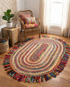 Osian Looms Collection Area Rug - Kathmandu Oval Multi  lifestyle 33
